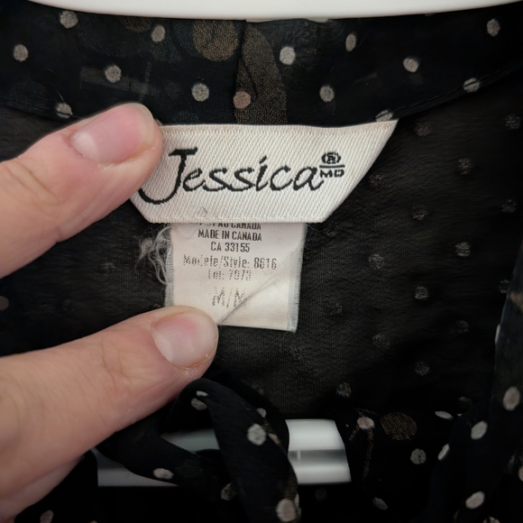 Jessica Black Polka Dot Men's Shirt 2/22 $ on selected item - Picture 3 of 4